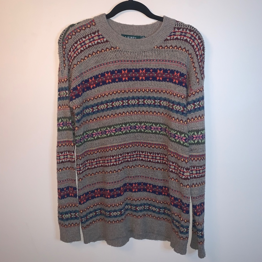 Lauren Ralph Lauren Fair Isle Sweater Wool Blend - Picture 3 of 10